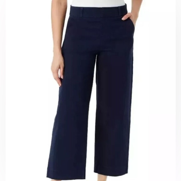 GLORIA VANDERBILT Pull On Wide Leg Crop Smoothing Tummy Mid Rise Pants - Picture 1 of 8